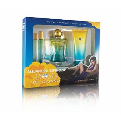Dosis De Carino 3 Pc. Gift Set By Alejandra Espinoza, Contains De Carino Perfume 3.2 fl. Oz, Body Lotion 3.2 fl oz, Cologne 0.32 fl. Oz.