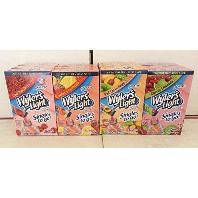 Wyler's Soft Drink Mix Combo, 3 Cool Raspberry, 3 Strawberry Lemonade, 3 Peach Iced tea, 3 Cherry Limeade.. (12 Pack).. HPVagr