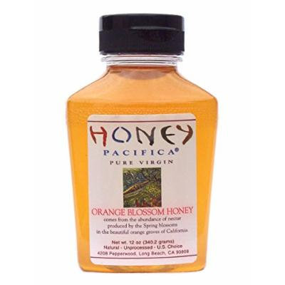 Honey Pacifica Orange Blossom Honey, 12 oz. Squeeze Jar, Unfiltered, Unprocessed Honey Direct From a California Beekeeper