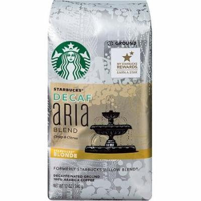 Starbucks Decaf Blonde Aria Blend Ground Coffee, 12 oz