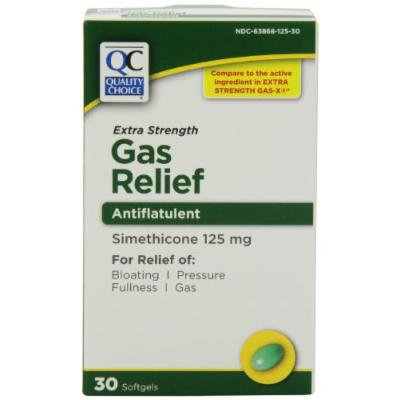 Quality Choice Extra Strength Gas Relief Simethicone 125mg. Softgel 30 Count , Boxes (Pack of 6)