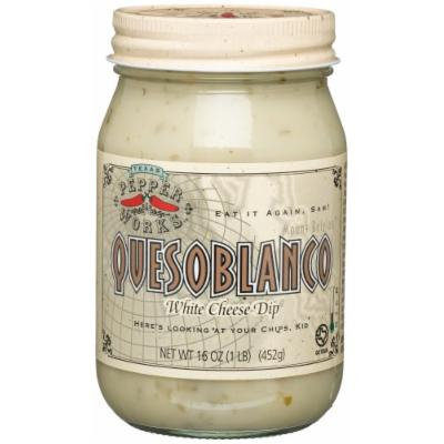 Texas Pepper Works Queso Blanco, White Cheese Dip, Mild, 16-Ounce Jars (Pack of 3)