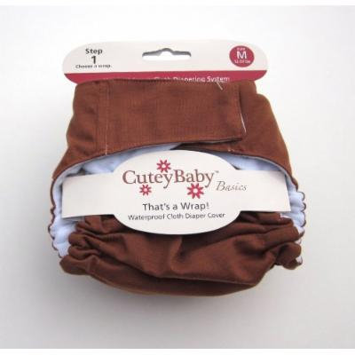 CuteyBaby That's a Wrap Diaper Cover, Solid Chocolate, Medium
