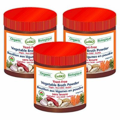 GoBIO! Organic Yeast-Free Vegetable Broth Powder - 3x3.5oz