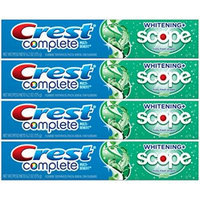 Crest Complete Whitening Plus Scope Minty Fresh Toothpaste, 6.2 Oz (Pack of 4)