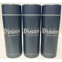 3 Pack Special - XFusion Keratin Hair Fibers - Light Brown - Thickens Balding or Thin Hair - 25g