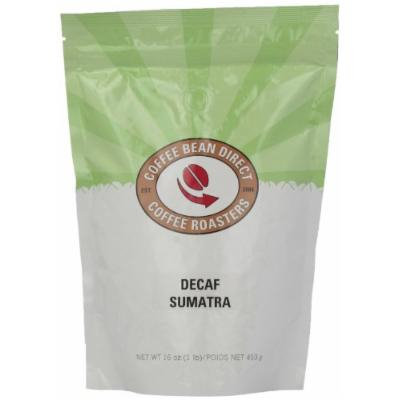 Coffee Bean Direct Decaf Sumatra, Whole Bean Coffee, 16-Ounce Bags (Pack of 3)