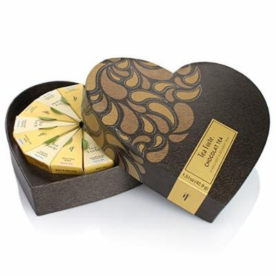Tea Forte Large Heart Chocolat Teas in Gift Box with 12 Handcrafted Pyramid Tea Infusers - Black Tea, Herbal Tea