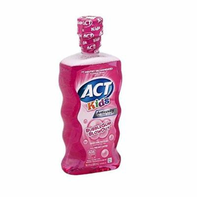 ACT Kids Anti-Cavity Fluoride Rinse, Bubblegum 16.9 fl oz (479.11 g) Pack of 6