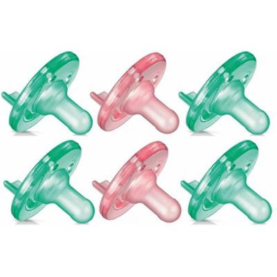 Philips AVENT BPA Free Soothie Pacifier, Green/Pink, 3+ Months, 6 pack