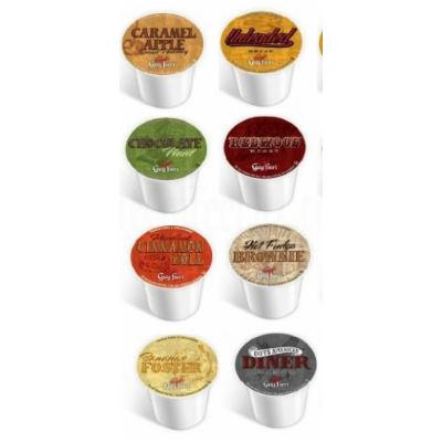 8 Pack - Guy Fieri Coffee Sampler, Single Cup Coffee for Keurig® - Bananas Foster, Caramel Apple, Hot Fudge Brownie, Chocolate Mint, American Diner, Cinnamon Roll