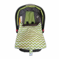 Blue Baby Bum Car Seat Blankie - Zig Zag Green