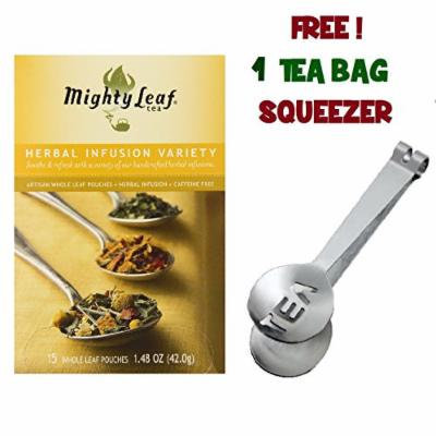 Mighty Leaf Tea , Herbal Infusion Variety ,(With FREE Tea Bag Squeezer) (1 Pack)