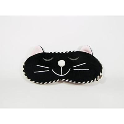 Eye Mask Shades Blindfold Sleeping Warm Cold Gel Pack Travel Comfortable Night's Bestever (Cat-Black)