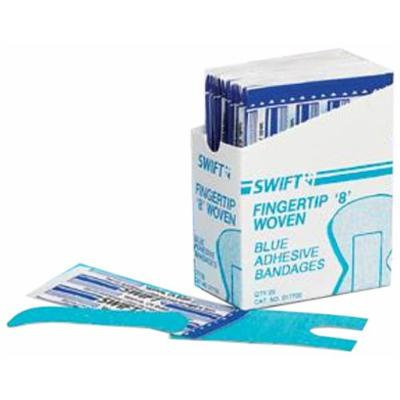 North by Honeywell 0147025 Adhesive Bandage, Blue, metal detectable, Woven Fingertip