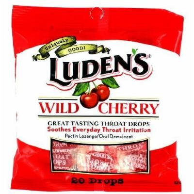 Luden's Wild Cherry Throat Drops 20 Count-(pack of 4)