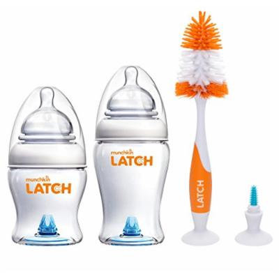 Munchkin Latch BPA-Free 4 Ounce & 8 Ounce Twin Pack with Deluxe Brush