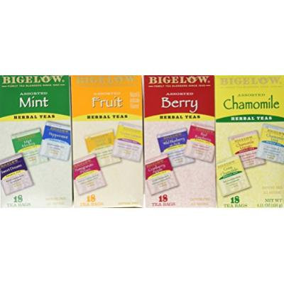 Bigelow Assorted Herb Teas - Pack of 72 Tea Bags - Mint, Fruit, Berry, Chamomile
