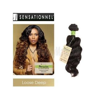 Sensationnel Unprocessed Peruvian Virgin Remy Human Hair Weave Bare & Natural Loose Deep [12