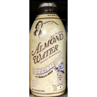 Victoria's Kitchen Almond Water, Original with Vanilla & Rose 16 Oz (Pack of 4)