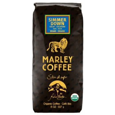 Marley Coffee, Organic Simmer Down Decaffeinated, Whole Bean Coffee, 8 Ounce