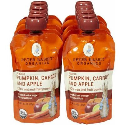 Peter Rabbit Organics Variety of Fruit and Vegatables Baby Food - 10 Pack (Pumpkin & Carrot & Apple)