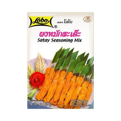Lobo Satay Seasoning Mix Paste for Thai Food BBQ Chicken Pork Beef 3.5 oz / 100g, (Pack of 6)