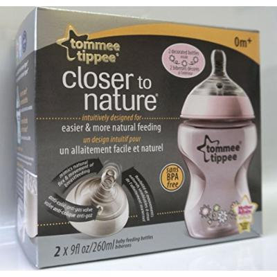 Tommee Tippee Closer to Nature 2 9fl/260ml Decorative Feeding Bottles for Girls