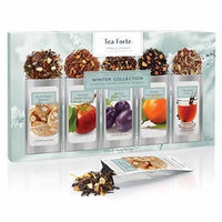 Tea Forté WINTER COLLECTION Single Steeps Loose Leaf Tea Sampler, 15 Single Serve Pouches - Seasonal Black Tea & Herbal Tea