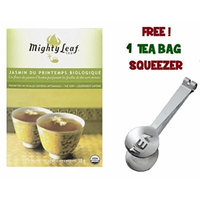 Mighty Leaf Tea , Organic Green Spring Jasmine ,(With FREE Tea Bag Squeezer) (1 Pack)