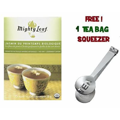 Mighty Leaf Tea , Organic Green Spring Jasmine ,(With FREE Tea Bag Squeezer) (1 Pack)
