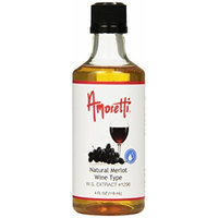 Amoretti Natural Merlot Wine Type Extract, 4 Fluid Ounce