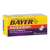 Bayer Back & Body Extra Strength Coated Caplets 24 ea Pack of 2