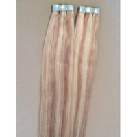 20 inches 100grs,40pcs, 100% Highlighted Human Tape In Hair Extensions #18/613 Dark Blonde with Platinum Blonde