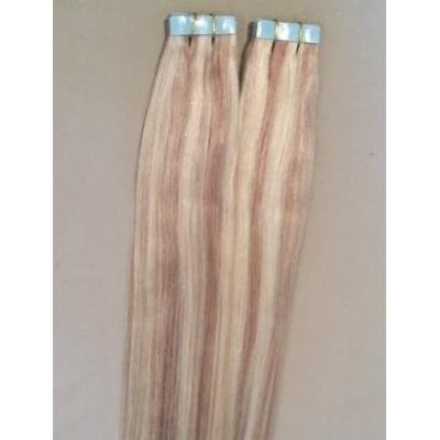20 inches 100grs,40pcs, 100% Highlighted Human Tape In Hair Extensions #18/613 Dark Blonde with Platinum Blonde