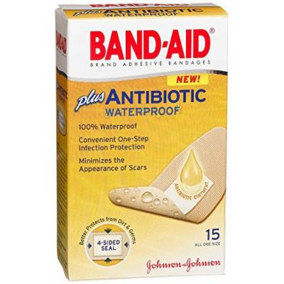 Band-Aid Adhesive Bandages Plus Antibiotic, 15 Count