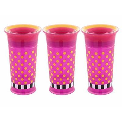 Sassy 9 Ounce 360 Degree No-Spill Grow Up Cup, 3 Pack - Pink