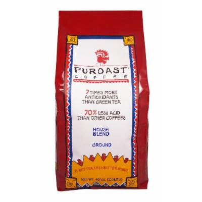 Puroast Low Acid Coffee Organic House Blend Drip Grind, 2.5 Pound Bag