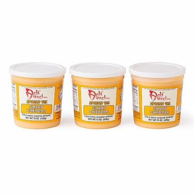 Wisconsin Cheese Spread - Creamy Sharp Cheddar (3 Pack of 15oz.each Containers)