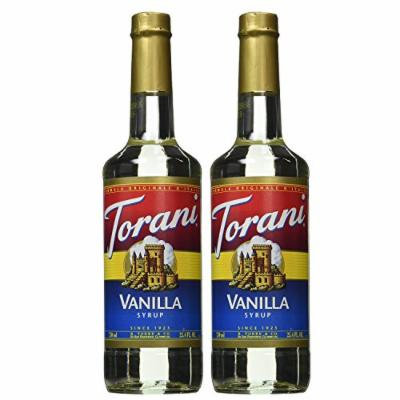 Torani Hazelnut, Vanilla, Strawberry, Peach, Raspberry 750ml Syrup (Vanilla, 2 Pack)