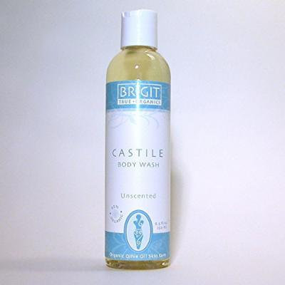 NOW: NOP certified, Brigit True Organics- UNSCENTED Castile Body Wash, 8.5 fl. oz. (85% ORGANIC)