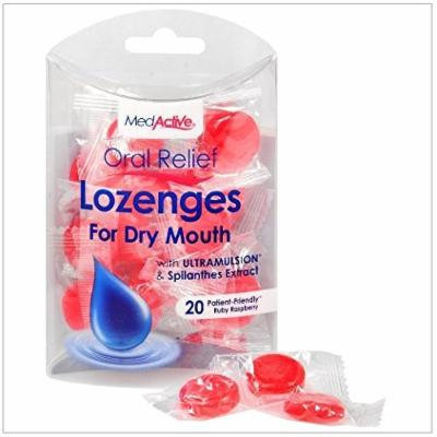 MedActive® Oral Relief Lozenges - Ruby Raspberry - 20 Count Pack of 3