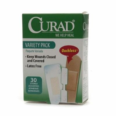 Curad Variety Pack, Sterile Assorted Adhesive Bandages 30 ea Pack of 3