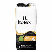 U by Kotex Absorbent Pantiliners, Long, Individually Wrapped, Unscented,16 Count