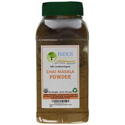 Indus Organic Authentic Indian Chai Masala Powder Spice Blend , 16 Oz Jar, Freshly Packed