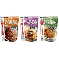 Red Fork Seasoning Sauce 3 Flavor Variety Bundle: (1) Red Fork Smoky Pulled Pork Seasoning Sauce With Fresh Garlic & Red Chili, (1) Red Fork Sunday Pot Roast Slow Cook Sauce With Porcini Mushrooms & Red Wine, and (1) Red Fork Rosemary Chicken Seasoning...