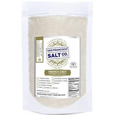 French Grey Sea Salt, pure & natural sea salt from France (5lb Bag Fine Grain)