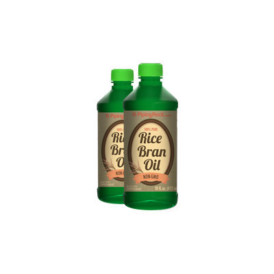 Piping Rock Rice Bran Oil 2 Bottles x 16 fl oz (473 mL) Liquid