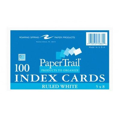 Roaring Spring Paper Products 74864 Index Cards - 100 Sheets Per Pack