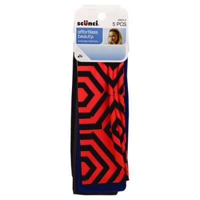 Scunci 5-Count Geoprint Headwrap